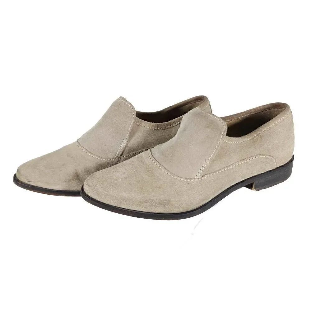 Free People Women's Brady US6,5 EU37 Taupe Suede Slip On Flat Boho Loafer Shoes
